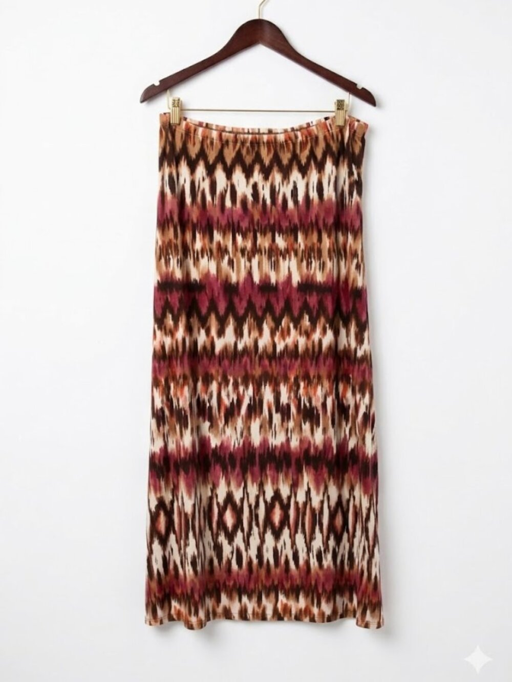 Chico's Rayon Ikat-Print Maxi Skirt size 2 (US size 12 or a Large)